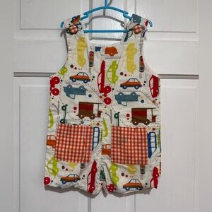 Boys 2T Hannah Kate Cars Trucks Traffic Signs Shortall Jon Jons One Piece Outfit